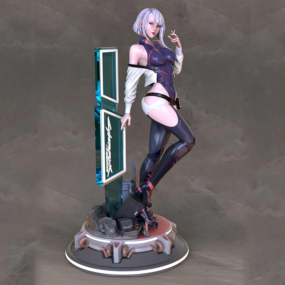 1/24 3d Printing Model Kit Pixel Lucy CyberPunk Edge Runners Resin Figure Model Kit DIY Miniature Reduction Statue Unpainted Kit