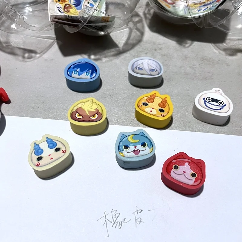 4-10 سنتيمتر اليابانية الكرتون يوكاي ساعة ممحاة الناسف عمل الشكل دمية بولي كلوريد الفينيل يوكاي ساعة لعبة روبيان #3