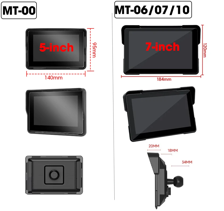 5/7 zoll Tragbare Carplay Motorrad DVR GPS Navigation IPX7 Wasserdichte IPS Display Für Drahtlose CarPlay Android Auto – Detail 4