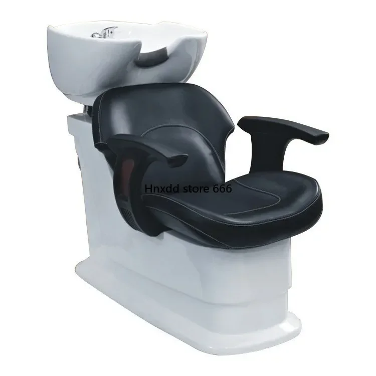 Hair salon special shampoo chair fiberglass ceramic basin half lying flush bed