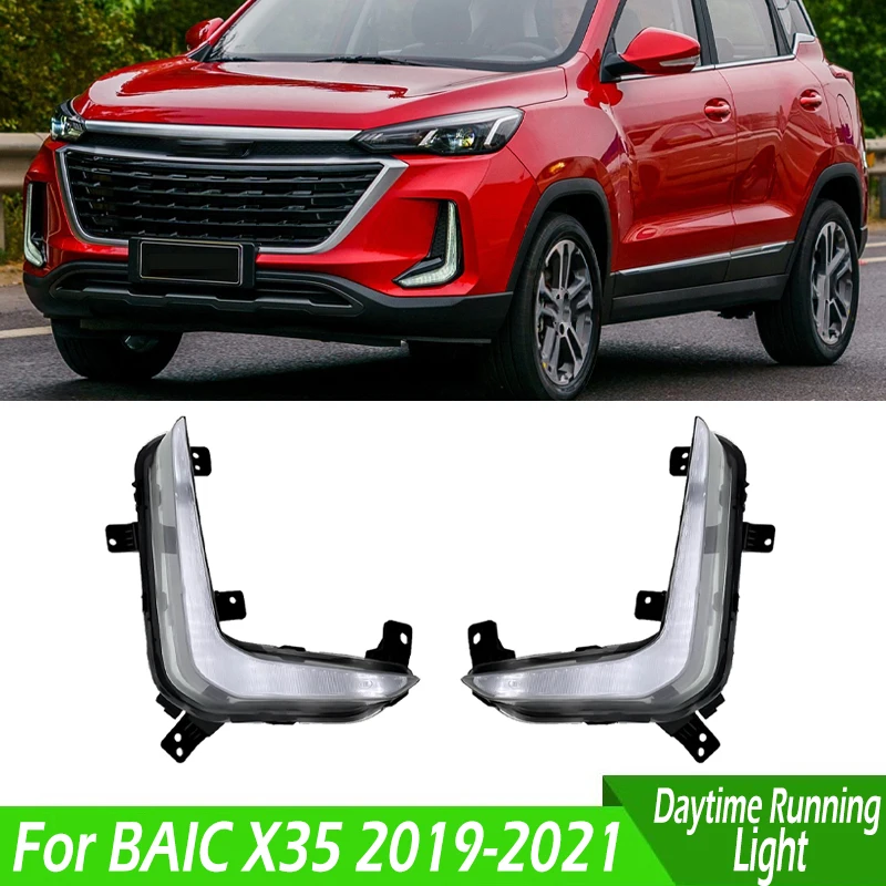 

LED Daytime Running Light For BAIC X35 2019 2020 2021 Car Front Bumper Fog Light Foglamp DRL Front Daylight Auto Car Accessories