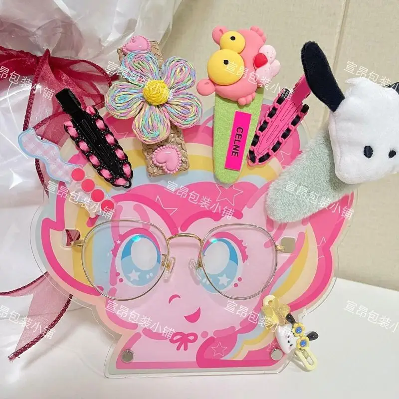 Anime My Little Pony Glasses Frame Cartoon Cute Girl Eye Display Stand Desktop Ornaments Hairpin Storage Stand Gift 20Cm