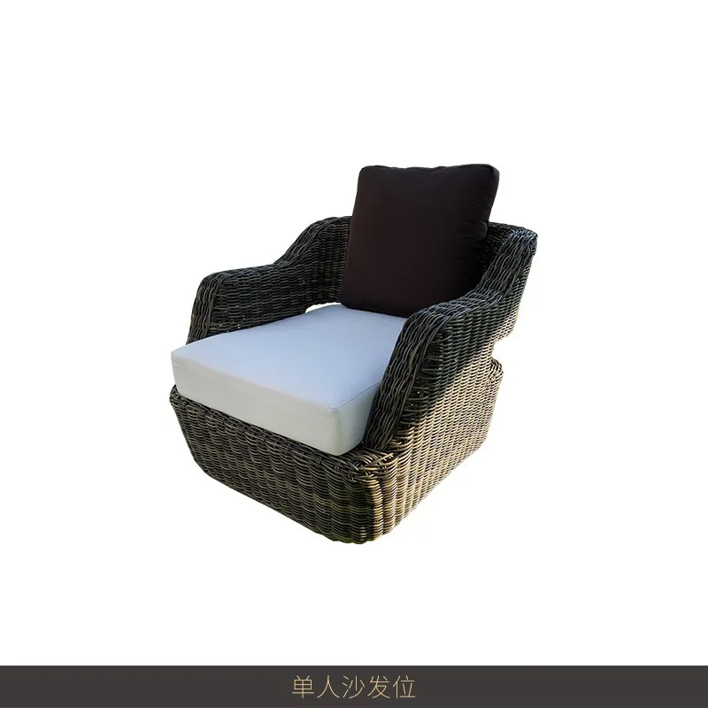 Outdoor courtyard leisure sofa combination, garden villa rattan tables and chairs