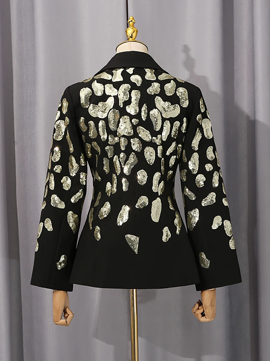VGH Temperament Solide Abnehmen Blazer Für Frauen V-ausschnitt Langarm Verstärktes Taste Herbst Chic Party Mantel Weibliche Mode Stil