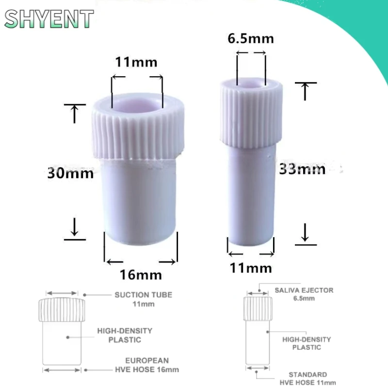 10PCS/lot Dental Suction Tube Convertor Plastic Saliva Swivels Ejector Suction Adapter S/L SIZE Dental Oral Materials