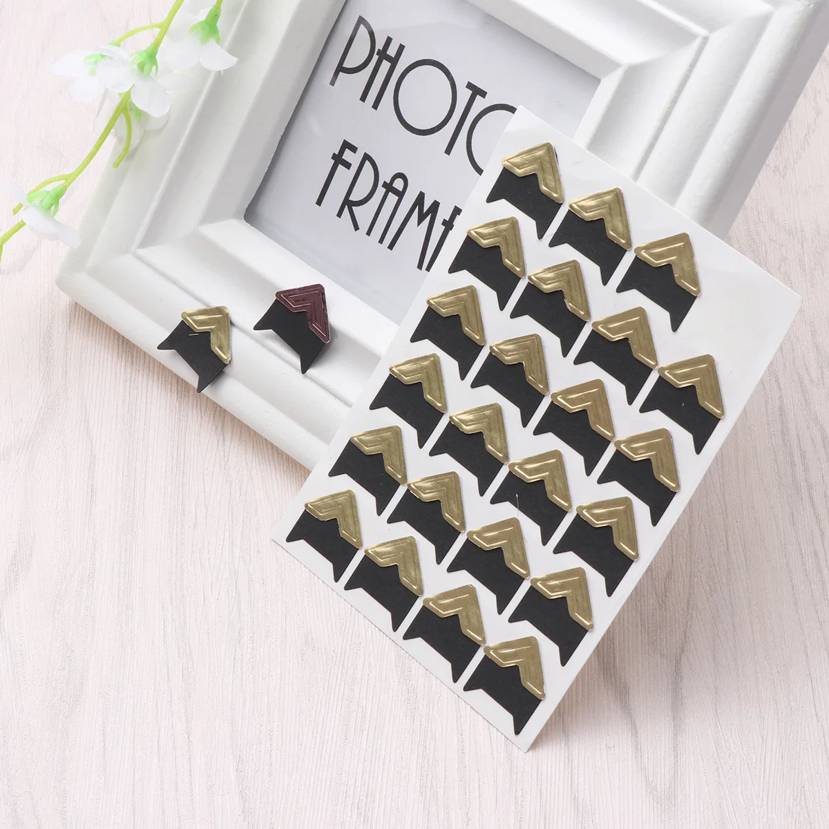 

15 Sheets Photo Corners DIY Self Adhesive Multicolor Black Gold Rose Gold Scrapbooking Accessories Photo Album Paper Corner