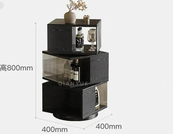 

Living room sofa side storage rotating bookshelf antique designer creative small bookcase