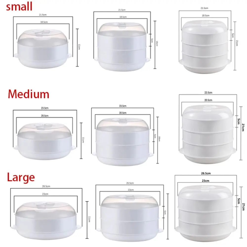 White Round Cookware Steamed Dumpling Rice Oven Steamer Cooking Container Plastic Steamer Microwave Special
