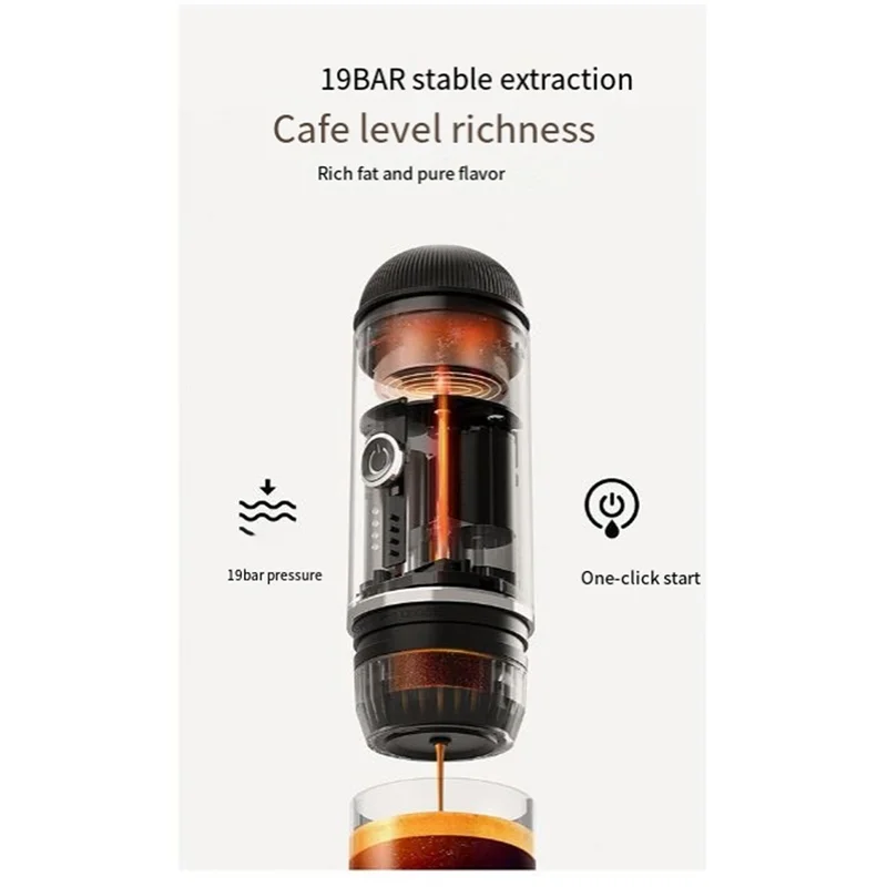

AF93-New Mini Capsule Coffee Powder Dual-Purpose Portable Electric Semi-Automatic Car Handheld Heated Espresso Machine