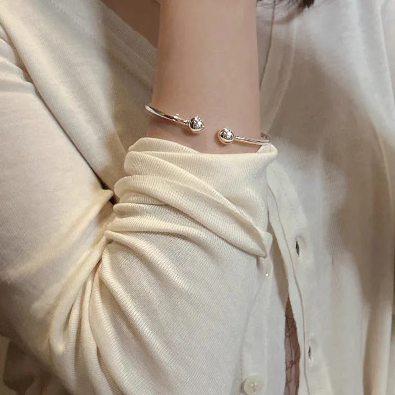 925 Sterling Silver Bracelets for Women Men String Accessories Trend Narrow Bar Balls Pendant Party Jewelry Gift