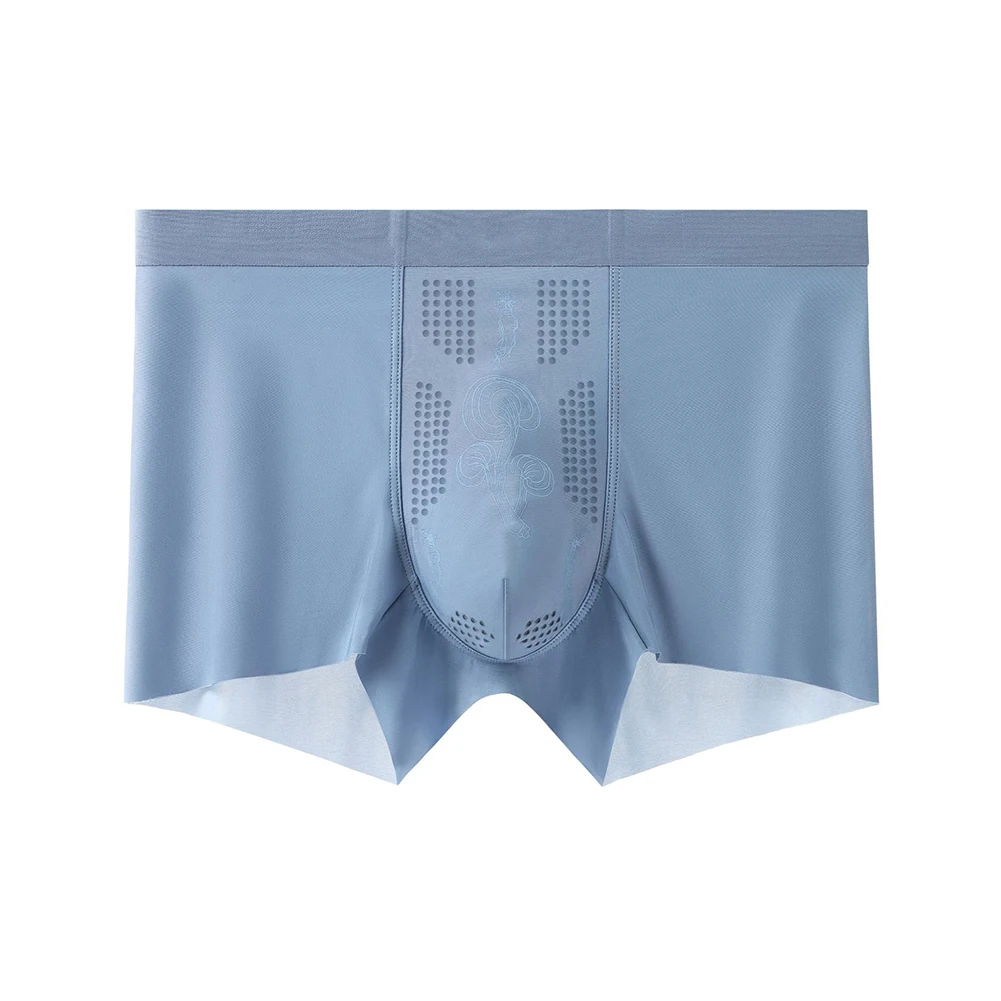 Men Seamless Ultra-thin Trunks Ice Silk Underwear Solid Sissy Bulge Pouch Lingerie Ultra Hot Boxer Shorts Extreme Men's Panties