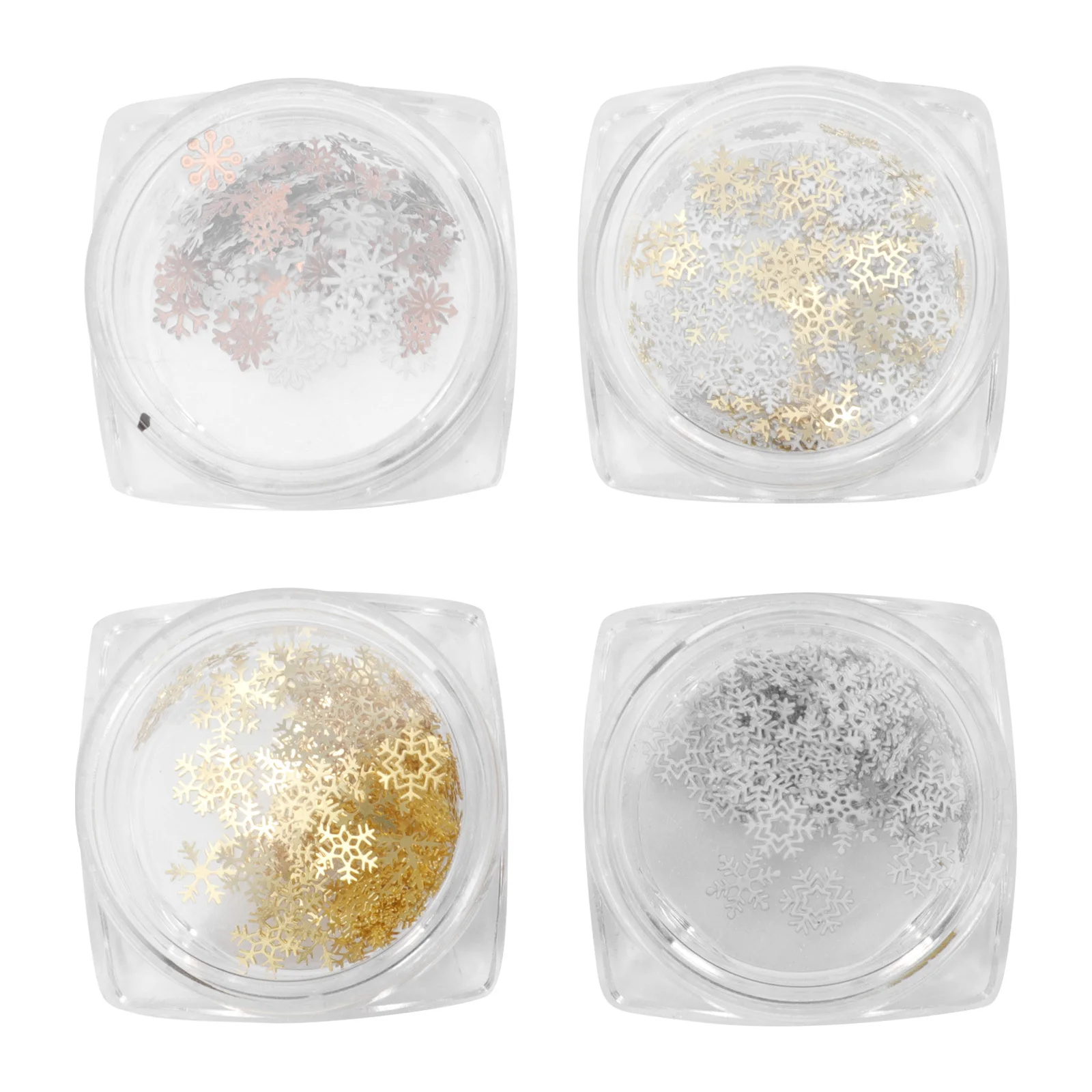 4 صناديق ملصقات أظافر عيد الميلاد ندفة الثلج تصميم معدني مسمار ديكور فني للنساء DIY مانيكير لوازم ملصقات معدنية #5