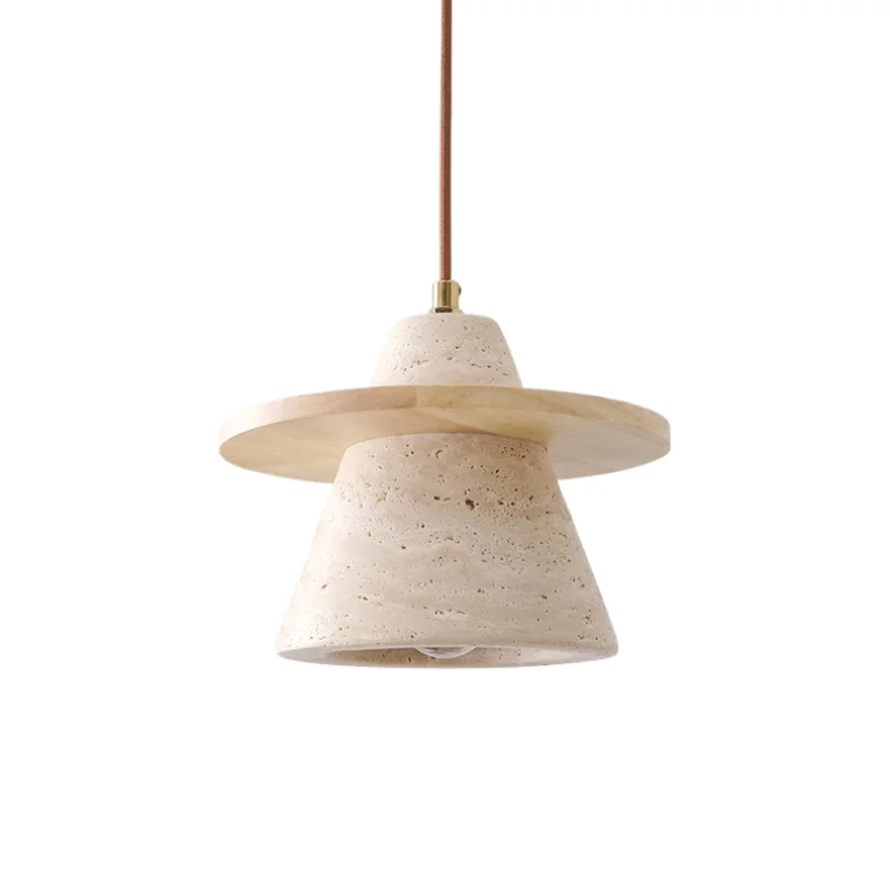 

IWHD Wire Adjustable LED Hanging Lamp Bedroom Study Living Room Stone Wood Modern Nordic LED Pendant Lights Fixture Hanglamp