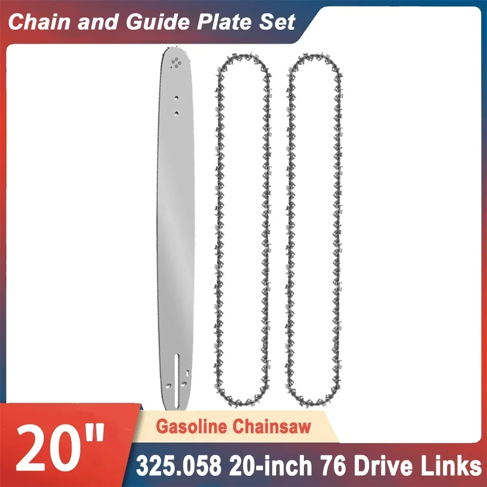 

20" Gasoline Saw 76 Drive Links 0.325" Pitch 0.058" Groove First Grade Alloy Rounded Head 20 inch Gasoline Gas Petrol Chainsaw