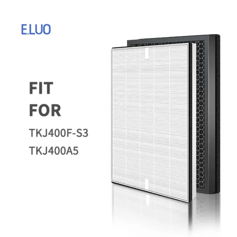 Replacement For TCL TKJ400F-S3 TKJ400A5 Air Purifier Filter HEPA 363*280*33mm and Activated Carbon Filter 363*280*20mm Set