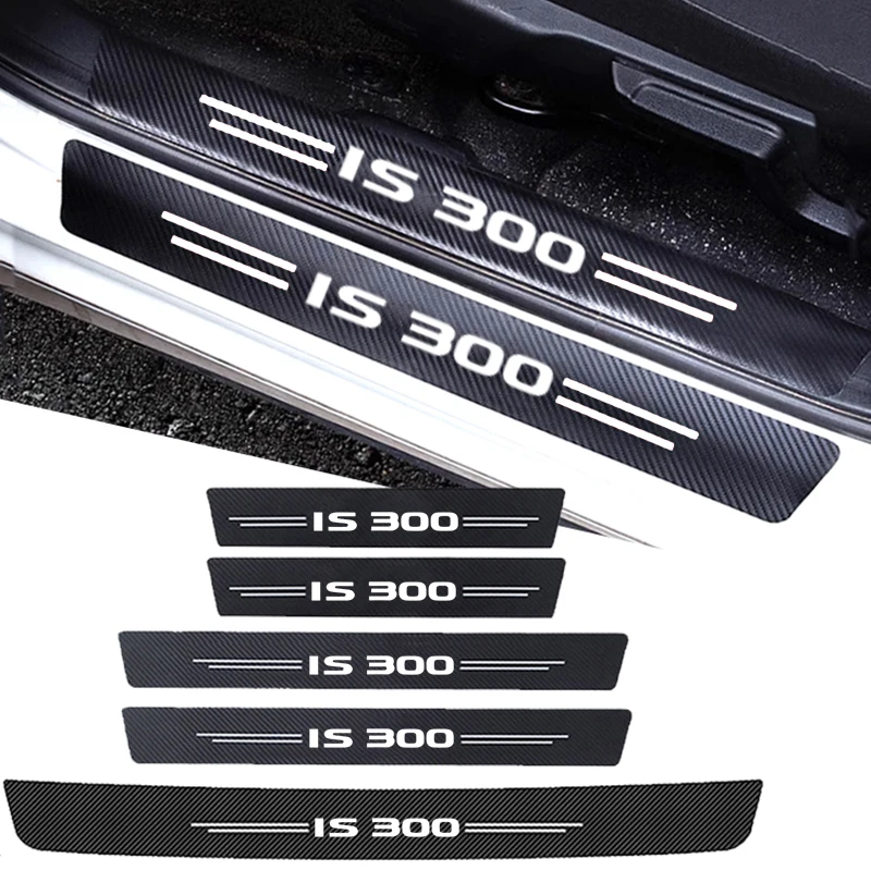 Car Decals for Lexus IS300 Badge Auto Door Entry Pedal Guards Threshold Scuff Plate Strip Carbon Fiber Sill Protect Stickers