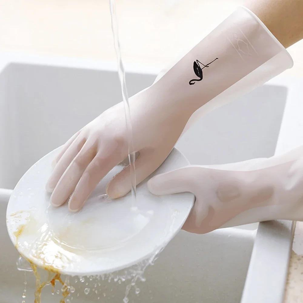 Household Waterproof Kitchen Rubber Latex Dish Washing Gloves Kitchen Durable Cleaning Housework Chores Dishwashing Tools