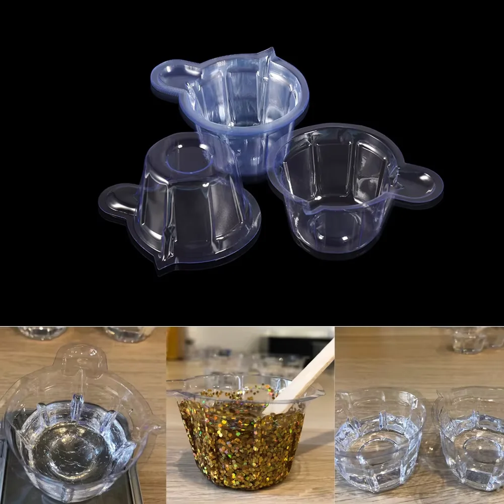 50-200Pcs 40ML Plastic Disposable Cups Dispenser Silicone Resin Mold Tool for DIY Epoxy Resin Crafts Jewelry Making Tools
