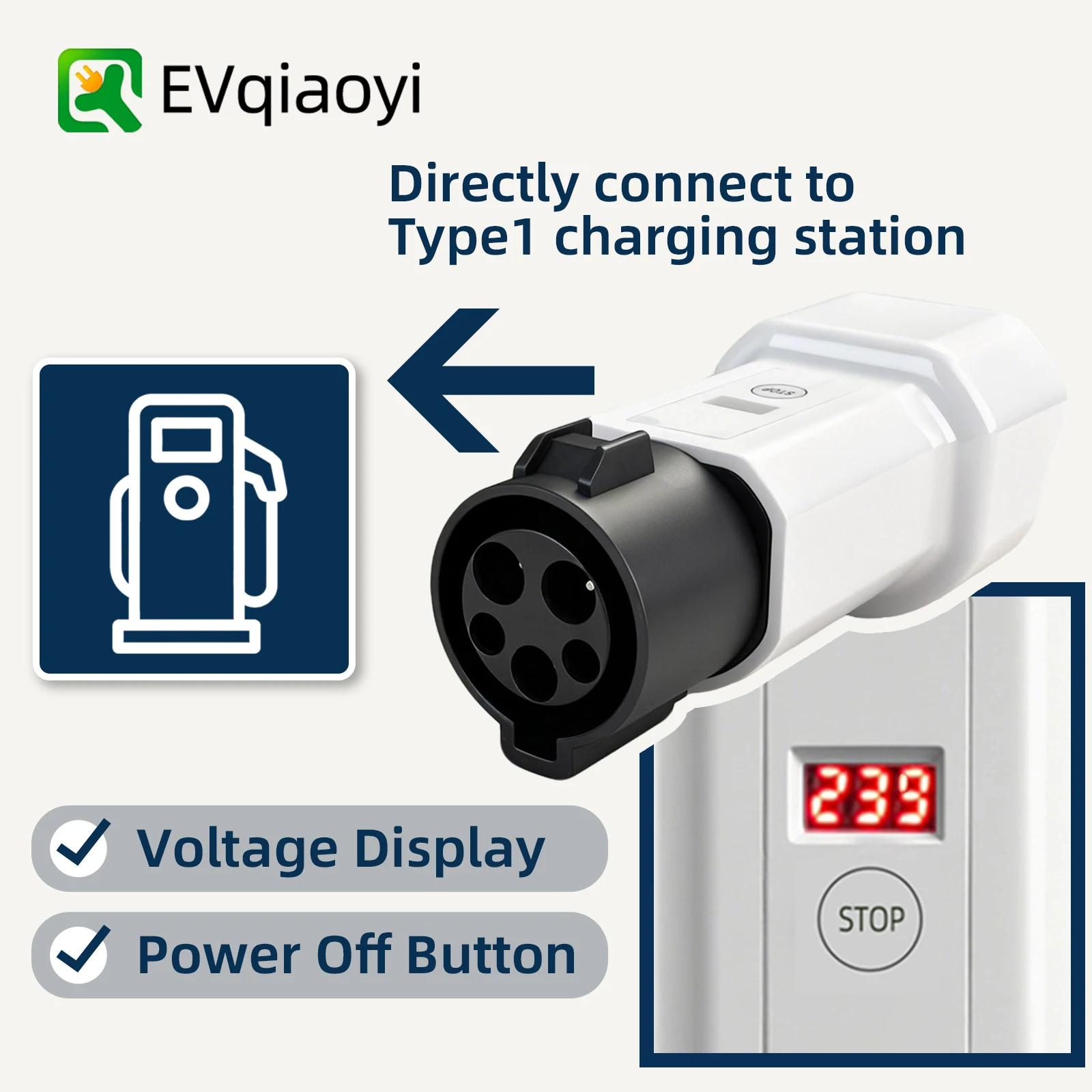 Type1 to 220V Schuko Adapter for Mobile EV Wallbox & EVSE, Caravan & Portable Power Take Power From EV Charging Pile for RV,