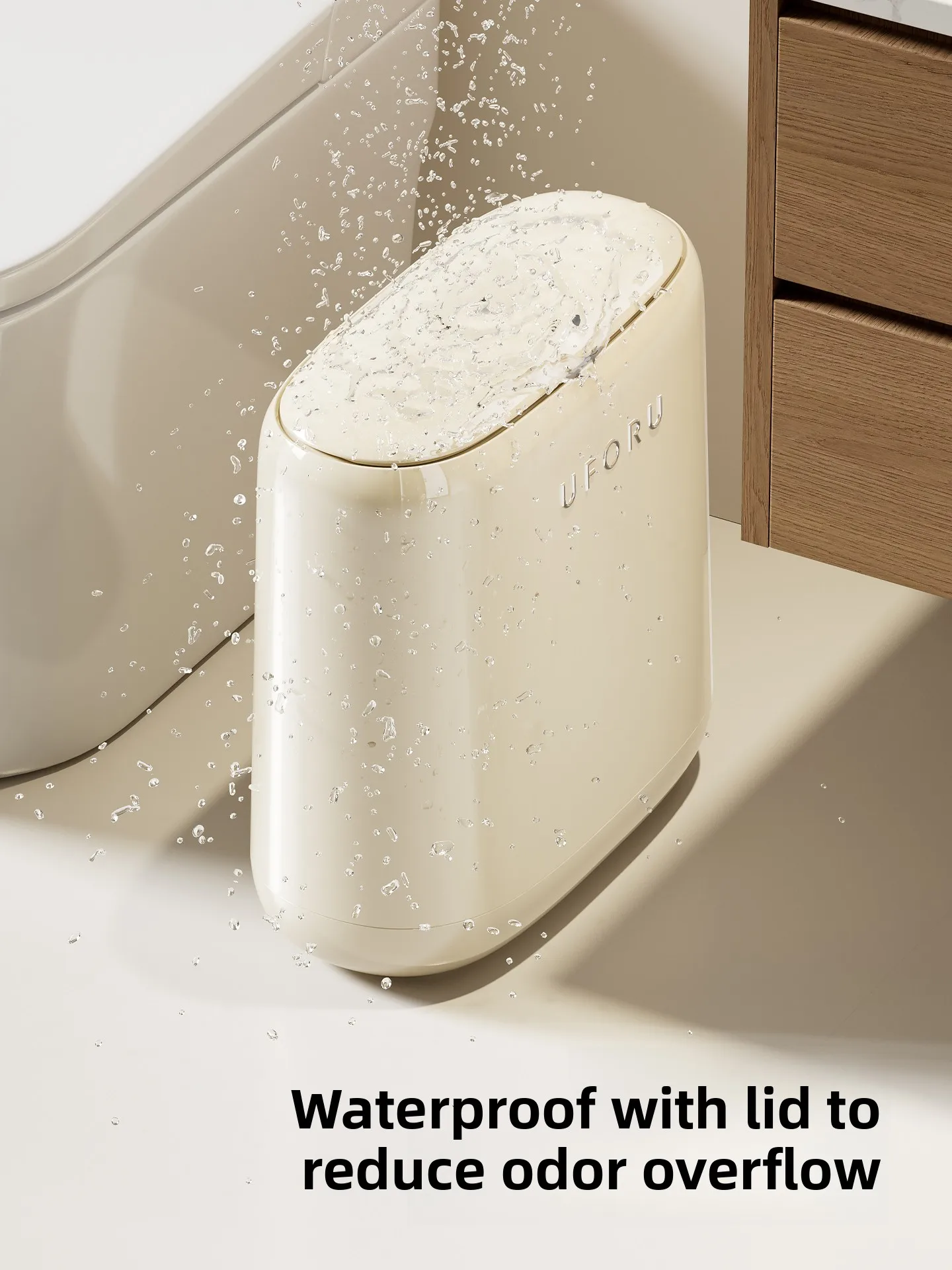 

Uforu Bathroom Trash Can Narrow Pressured Cover Kitchen Sink Waste Bucket Toilet Household Cleaning Tools Plastic Body
