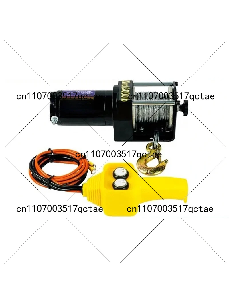 A1 Electric Winch 12V/24V 3000lb Off-Road Heavy Truck Trailer Winch Kit with 600kg Load Capacity And 6M Steel Cable for Recovery