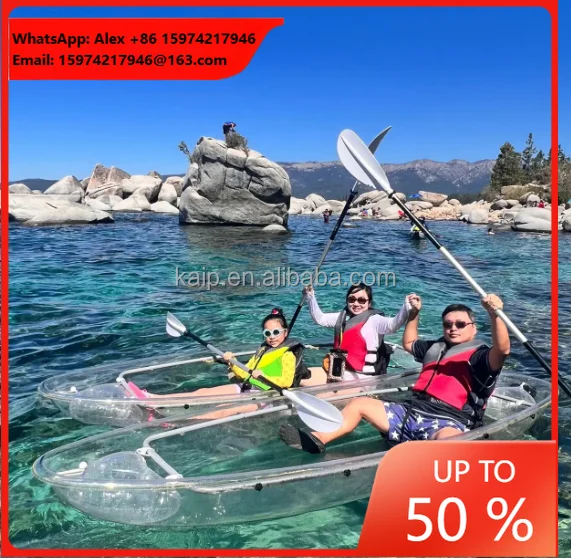 Double Seat Kayak Transparent Kayak Ocean Clear Transparent Canoe Kayak Double Transparent Boat Inflatable Bumper Kids Boat