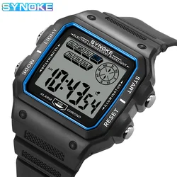 SYNOKE Outdoor Military Digital Watch For Men Fashion Retro Men Watch Sports 5Bar Waterproof Men Watch Multifunctional Luminous