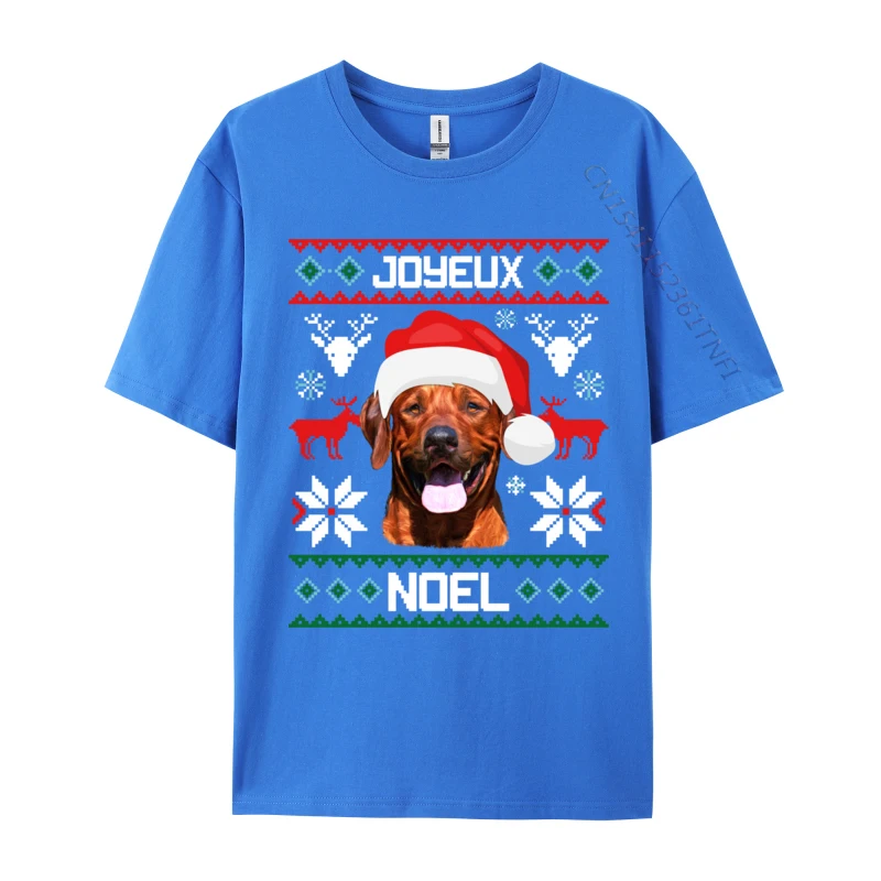 Merry Christmas Rhodesian Ridgeback Sweet Christmas Dog T-Shirt Men Tshirts Hip Hop All Cotton Tops T Shirt