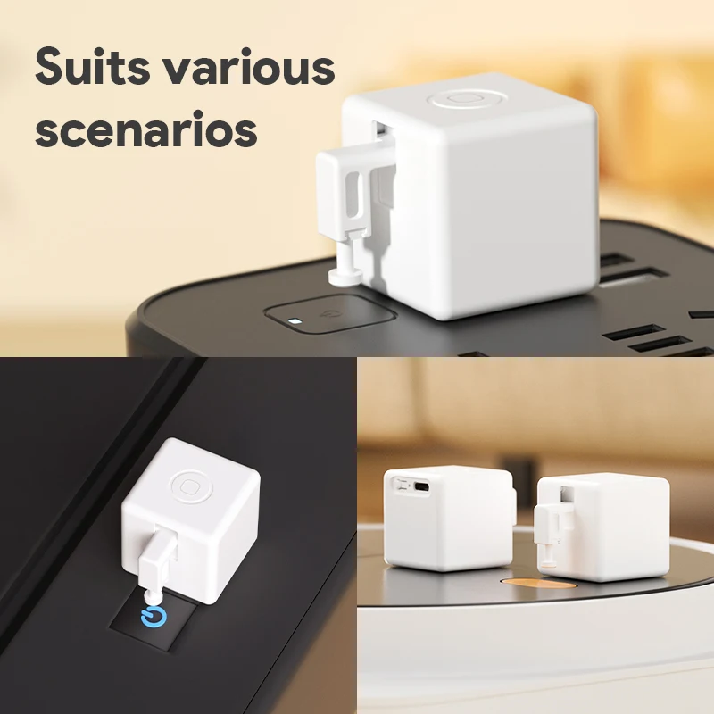 Tuya Bluetooth Smart Touch Fingerbot, Botão Interruptor Recarregável USB, Braço Empurrador, Via Alice, Alexa, Google Home