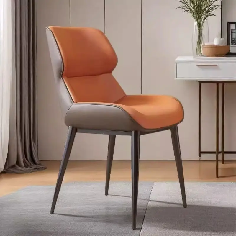 @# Modern Dining Room Furniture Metal Base Chair Cheap Price Synthetic Leather Dining Set
