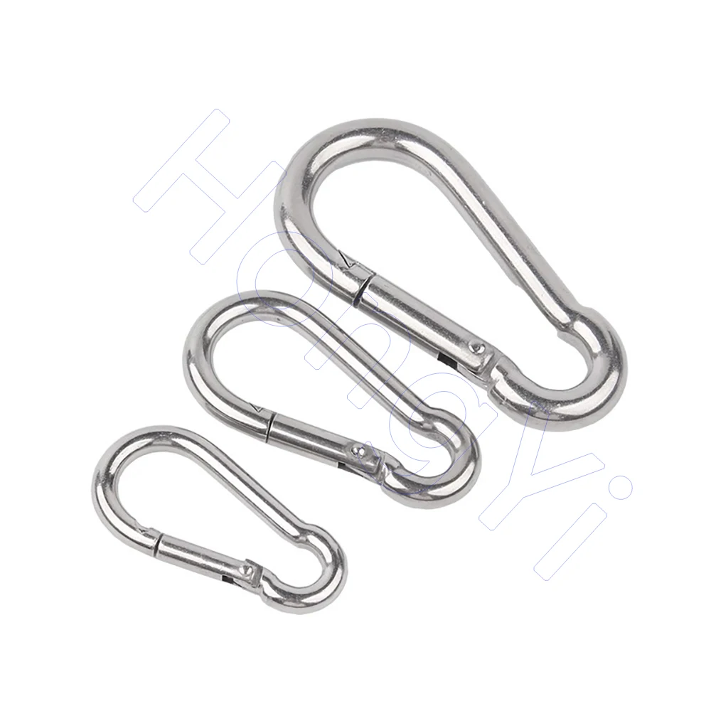 Spring Snap Carabiner 316 Stainless Clips Quick Link Lock Ring Spring Snap Hooks Shackle for Keys/Water Bottle/Camping/Hiking