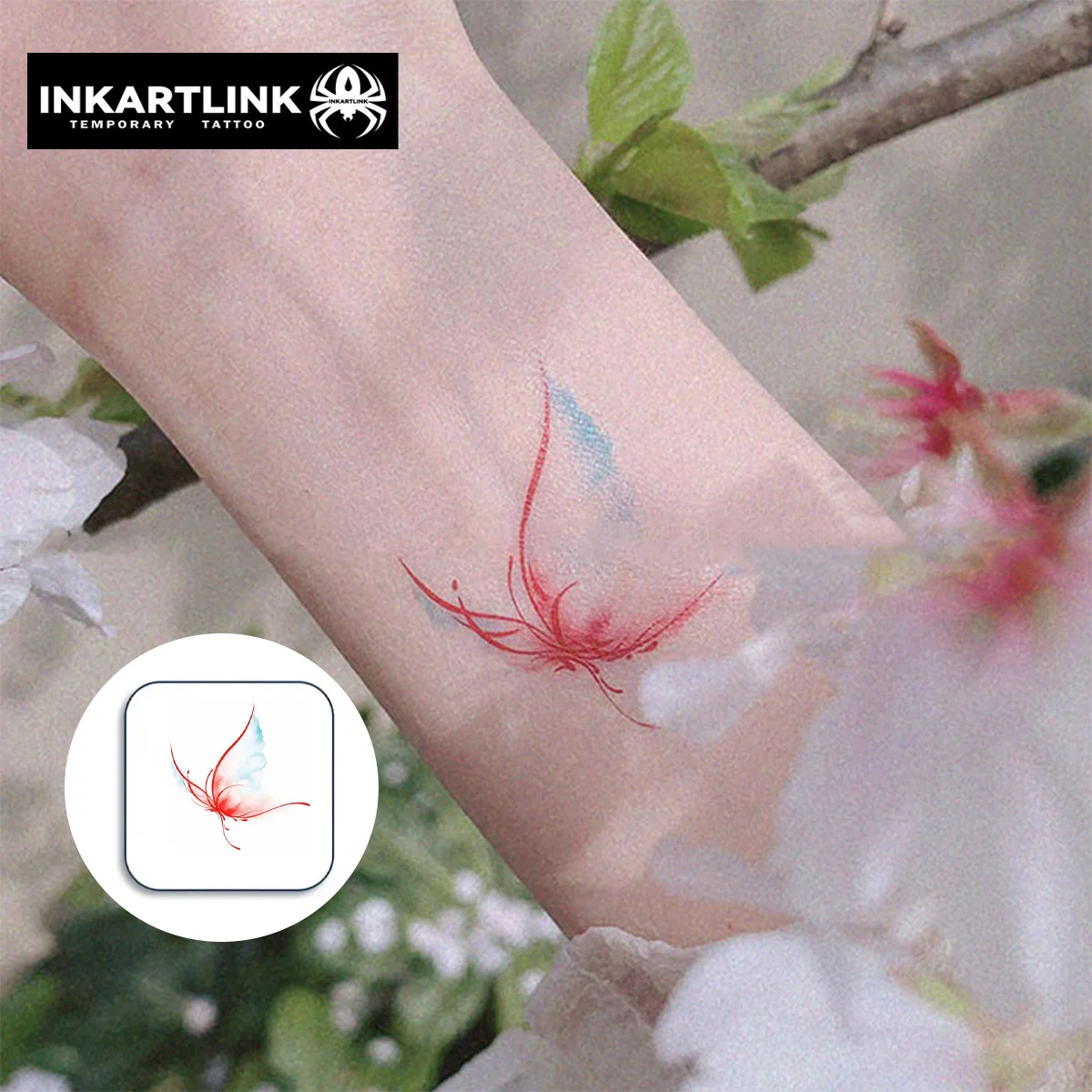 INKARTLINK Temporary Tattoo Stickers Waterproof Color Printing Butterfly Temporary Tattoo Party Supplies DIY Stickers