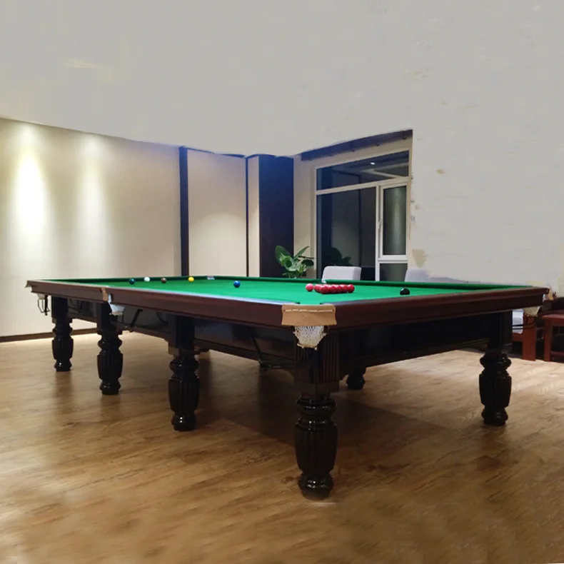 Customized 10ft 12ft High Quality Solid Wood Pool Table Luxury Snooker Billiard Cue Slate Cushion Entertainment Accessorypromote