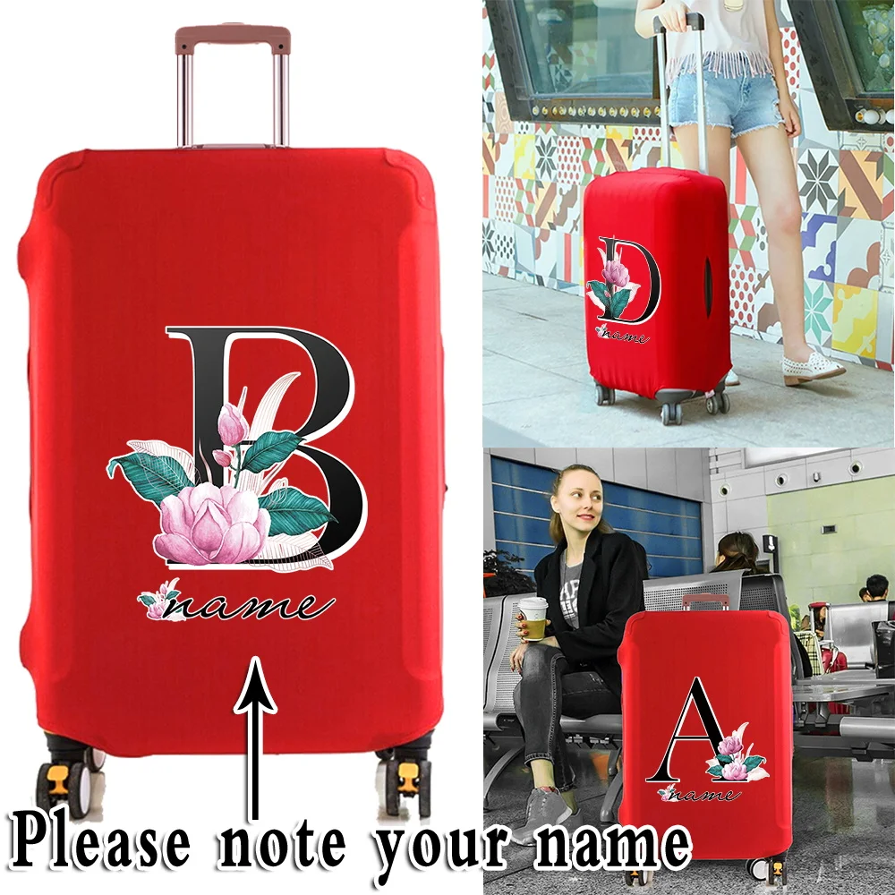 

Custom Name Luggage Cover for 18-32 Inch Bag Protective Thick Elastic Suitcase Case Dust Cover Letter Trolley Travel Accessories