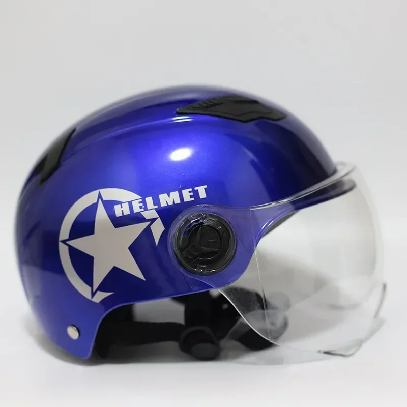 Casco da motociclista Motore elettrico Scooter per auto Bicicletta carina con faccia aperta Mezza berretto da baseball Casco rigido regolabile