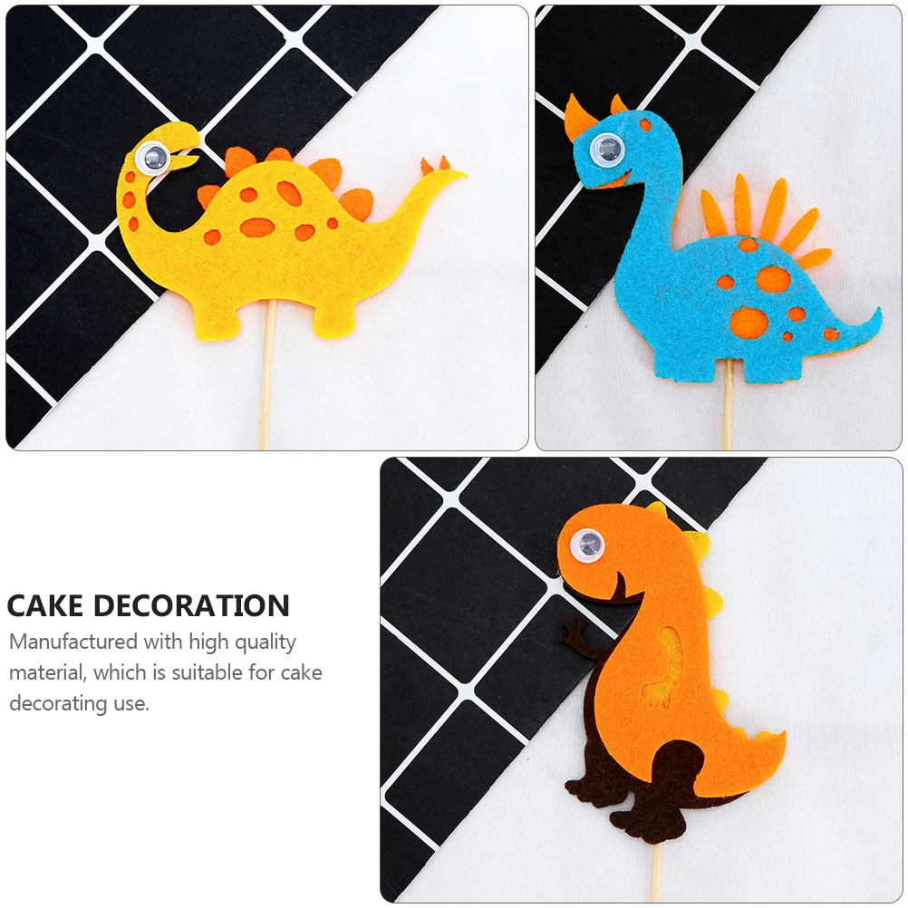 

8Pcs Dinosaur Shape Cake Ornaments Fine Production Good Texture Firm Not Easy to Fall Great for Cupcakes Desserts