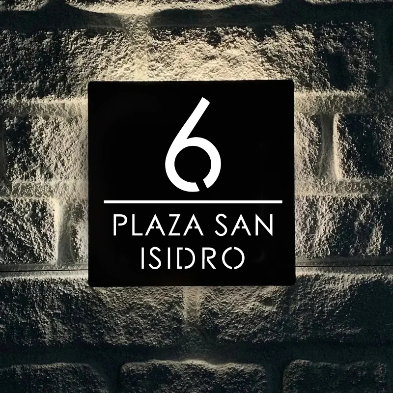 Imagem -02 - Luz Led Personalizado Número da Placa Casa Sinal Numérico 3d Iluminado Quadrado Acrílico Nome Endereço Placa Exterior da Porta