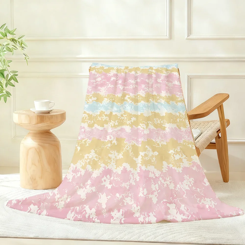 Macaron Tones Blanket Throw Super Cosy Plush Living Room Sofa Couch Childish Birthday Gifts