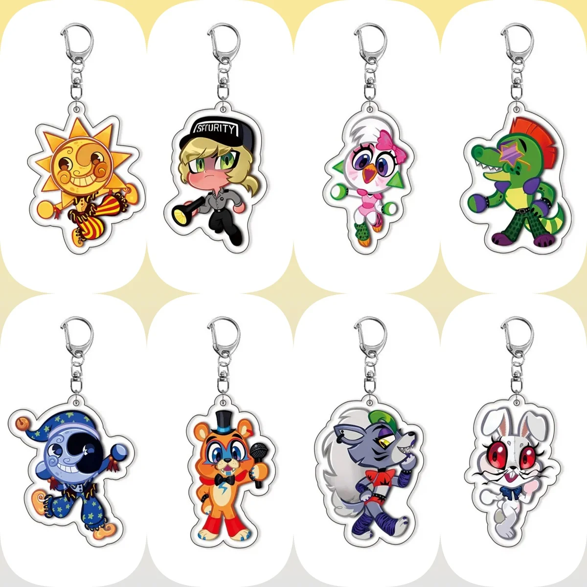 6CM Game FNAF Acrylic Keychain Model Cosplay Characters Ornament Accessories Christmas Collection Gifts