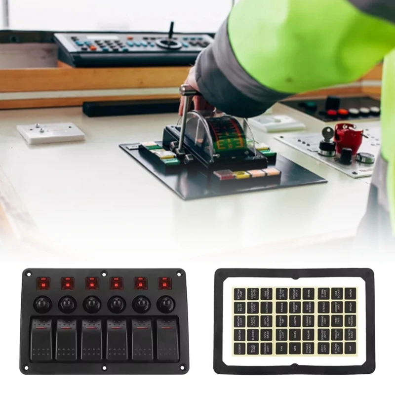 

Панель 6-х групповых кулисных переключателей для автомобильной лодки UTV 12В 24В Power Marine Grade ABS