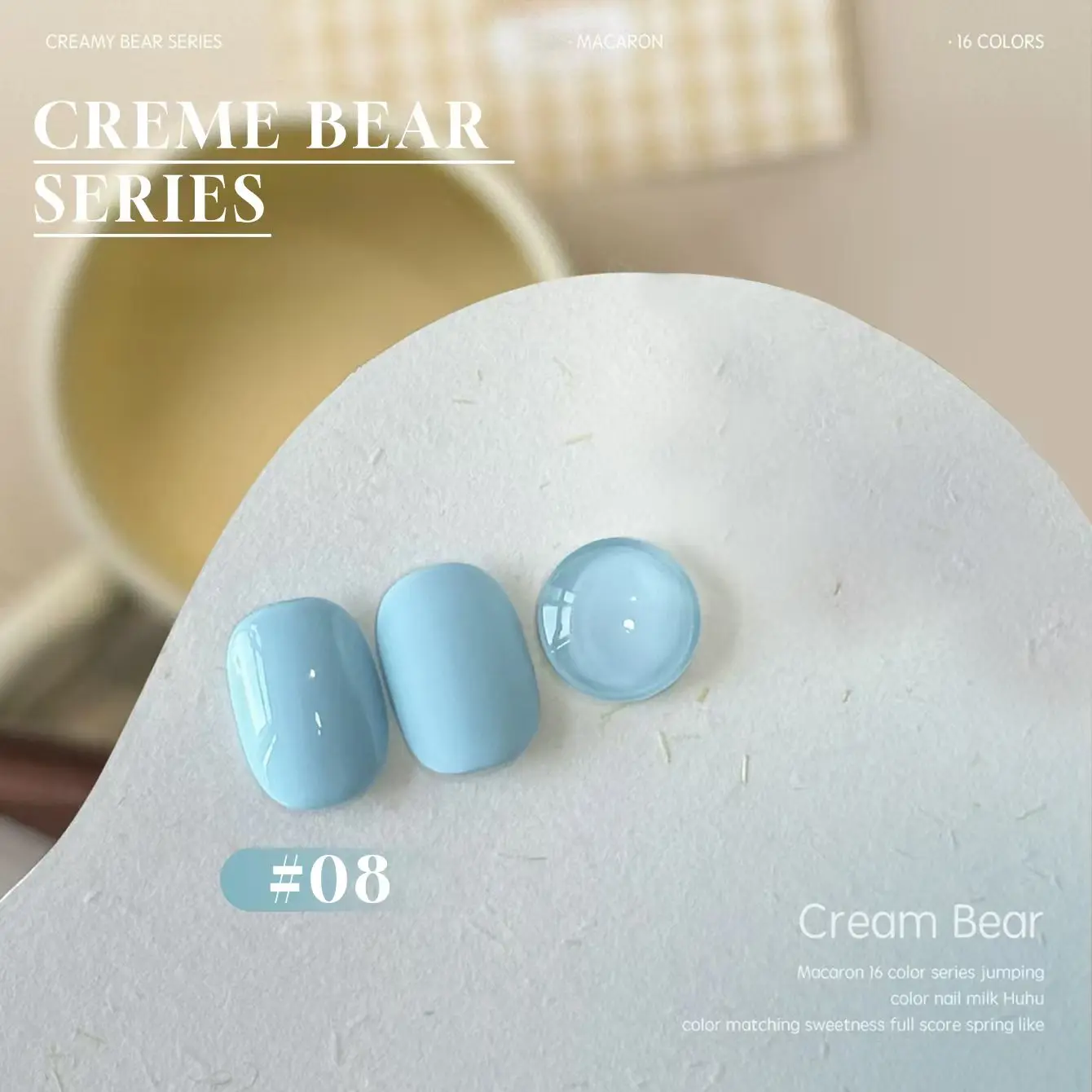 1 Stück TC 2026 Macaron Dopamin-Farbe Rosa Blau Grün Nagelkunst Sommer Beliebte Vielseitige Niedliche Creme-Bären-Serie Gel-Nagellack