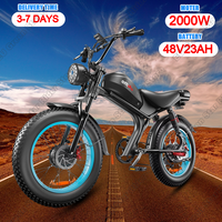Emoko C93 Electric Bicycle 2000W Dual Motor 48V20AH Battery Electric Bike 20*4.0 inch Fat Tires Hydraulic Brake City Road E-Bike