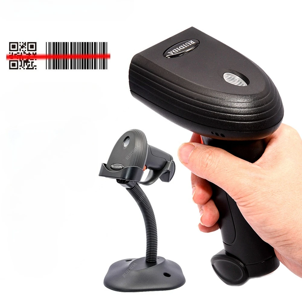 Wired 1d 2d Scanner with Holder or Wireless qr Code Reader with Stand Portable Bar code Scanner or Bluetooth Reader and Holder