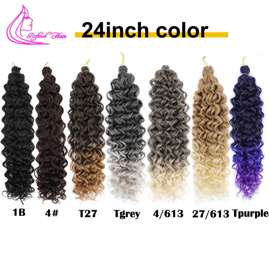 Synthetic Deep Twist Crochet hair Bohemian Crochet Braids Ombre Black Brown Deep Wave Braiding hair Extensions for Black Woman