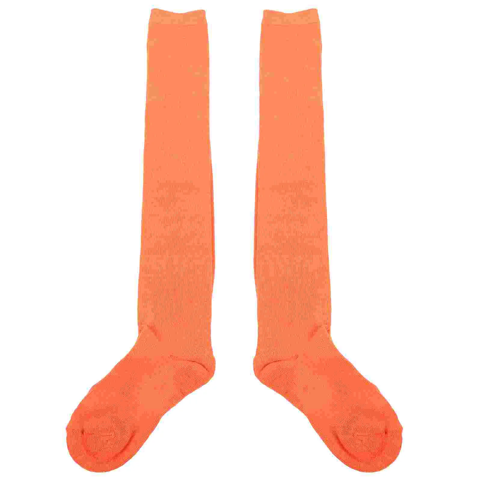 

Red Stockings for Women over The Knee Socks Ordinary Casual Orange High Fabric Thigh Miss Girl