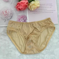 Satin Sexy Briefs Low Waist Pouch Panties  Underwear Mesh Hollow Out Lingerie Smooth Sissy  Bikini mens underwear