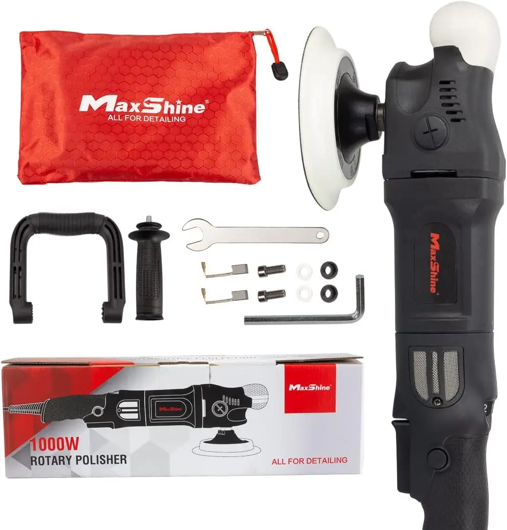 Maxshine M1000 Rotary/Ro Polisher - 1000W, 5/8” Spindle Thread, Variable 6-Speed Dial, 4-Meter Heavy-Duty Cable - Professional