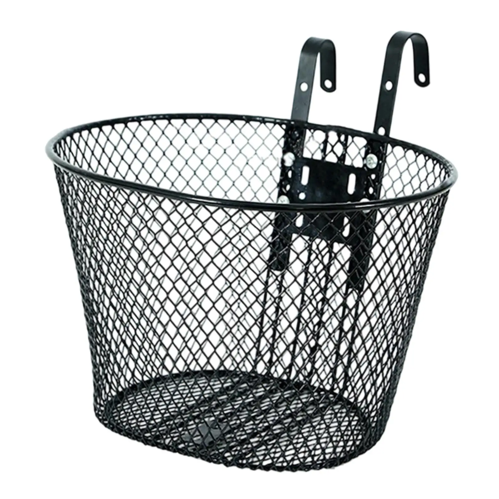 Adjustable Hook Hanging Bike Storage Basket Metal Front Basket for Groceries Pets and Everyday Use