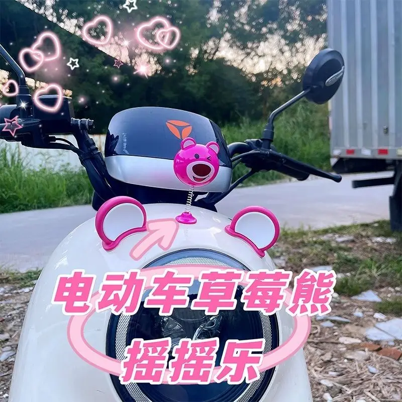 Kawaii Lotso electric car rocker decorative helmet ears personality fashion transformation cute car stickers accessories