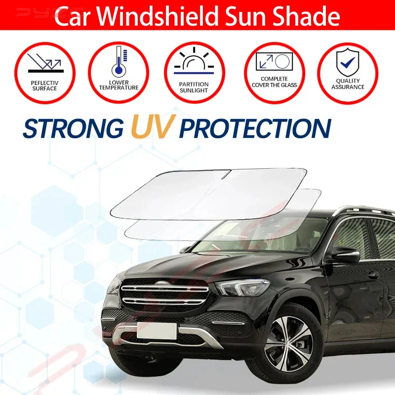 

Windshield Sun Shade For Mercedes Benz GLE350 450 W166 W167 Sunshade Sun Visor Protector Foldable Blocks UV Rays Keep Car Cooler